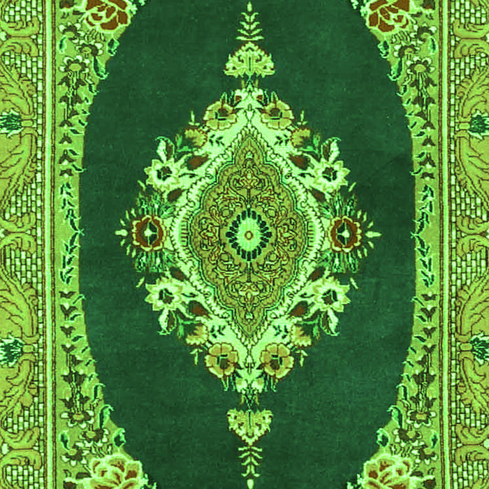 Serging Thickness of Machine Washable Persian Green Traditional Area Rugs, wshtr4742grn