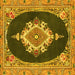 Square Persian Yellow Traditional Rug, tr4742yw