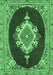 Machine Washable Persian Emerald Green Traditional Area Rugs, wshtr4742emgrn