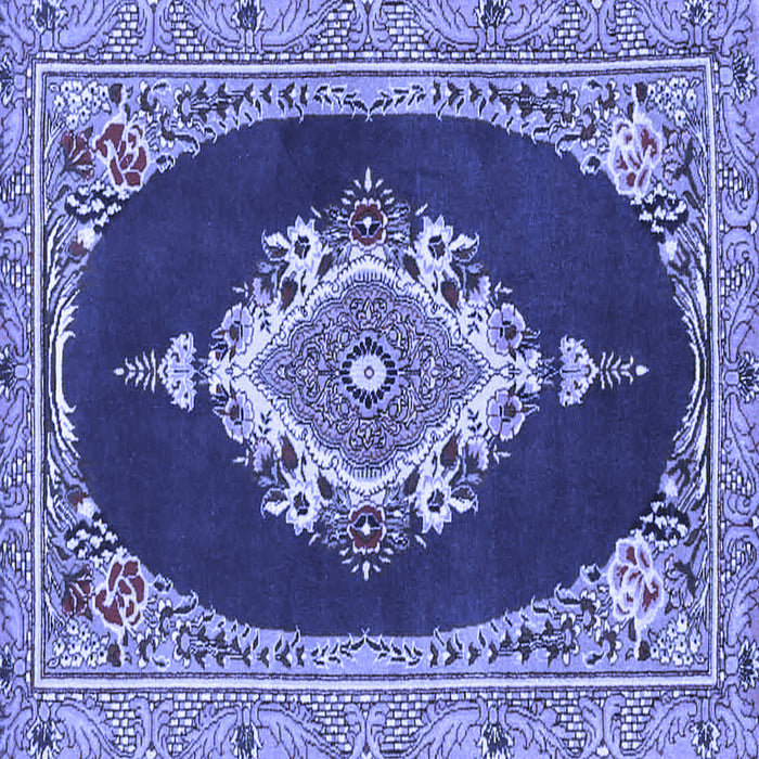 Square Machine Washable Persian Blue Traditional Rug, wshtr4742blu