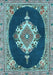 Machine Washable Persian Light Blue Traditional Rug, wshtr4742lblu