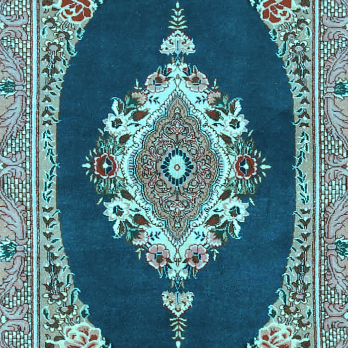 Machine Washable Persian Light Blue Traditional Rug, wshtr4742lblu
