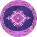 Round Persian Purple Traditional Rug, tr4742pur