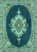 Machine Washable Persian Turquoise Traditional Area Rugs, wshtr4742turq