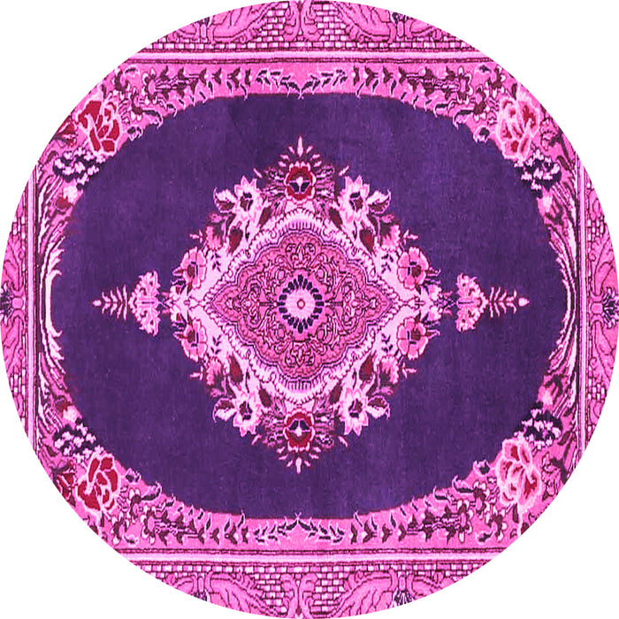 Round Persian Pink Traditional Rug, tr4742pnk