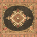 Square Persian Brown Traditional Rug, tr4742brn