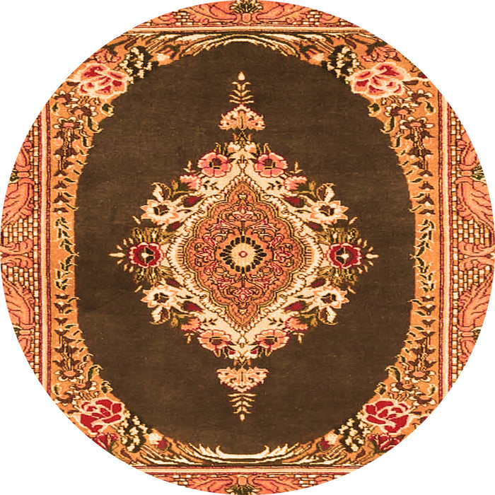 Machine Washable Persian Orange Traditional Area Rugs, wshtr4742org