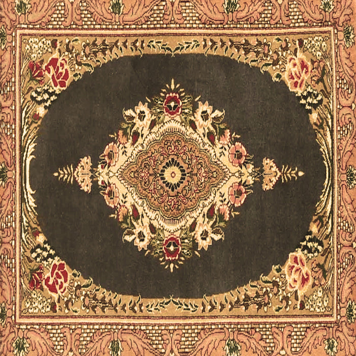 Square Machine Washable Persian Brown Traditional Rug, wshtr4742brn