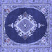 Square Persian Blue Traditional Rug, tr4742blu