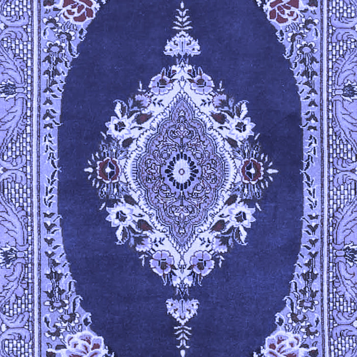 Machine Washable Persian Blue Traditional Rug, wshtr4742blu
