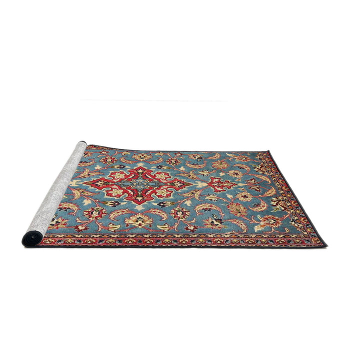 Sideview of Machine Washable Traditional Brown Red Rug, wshtr4743