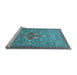 Sideview of Machine Washable Persian Light Blue Traditional Rug, wshtr4743lblu