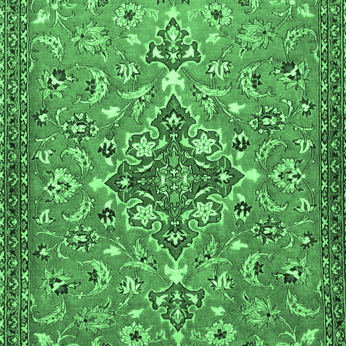 Machine Washable Persian Emerald Green Traditional Area Rugs, wshtr4743emgrn