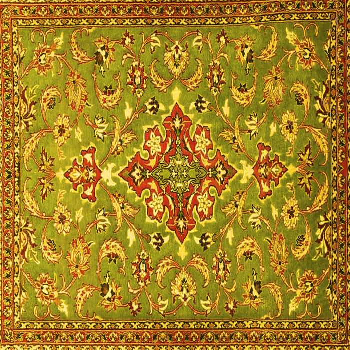 Square Persian Yellow Traditional Rug, tr4743yw