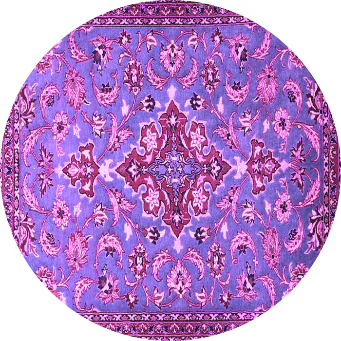 Round Persian Purple Traditional Rug, tr4743pur