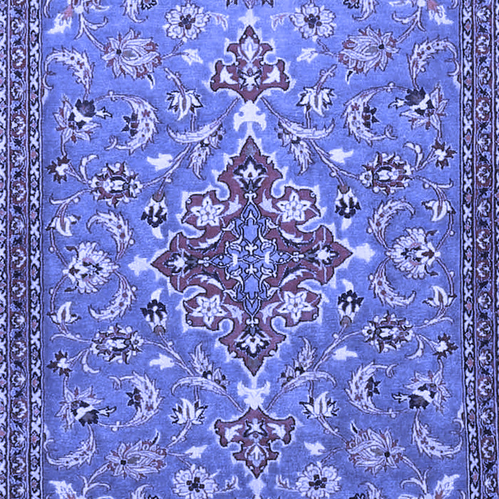 Machine Washable Persian Blue Traditional Rug, wshtr4743blu