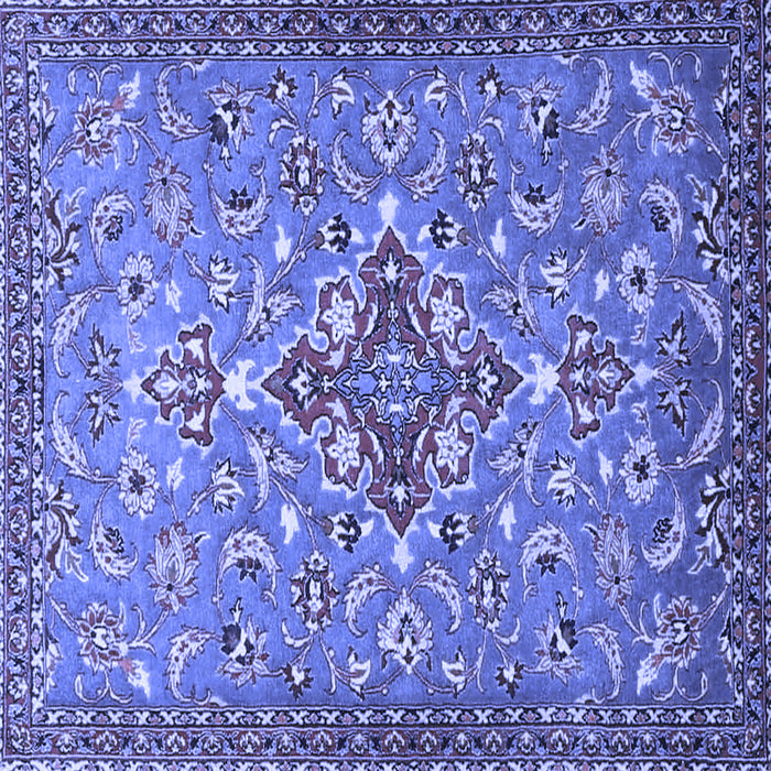 Square Machine Washable Persian Blue Traditional Rug, wshtr4743blu