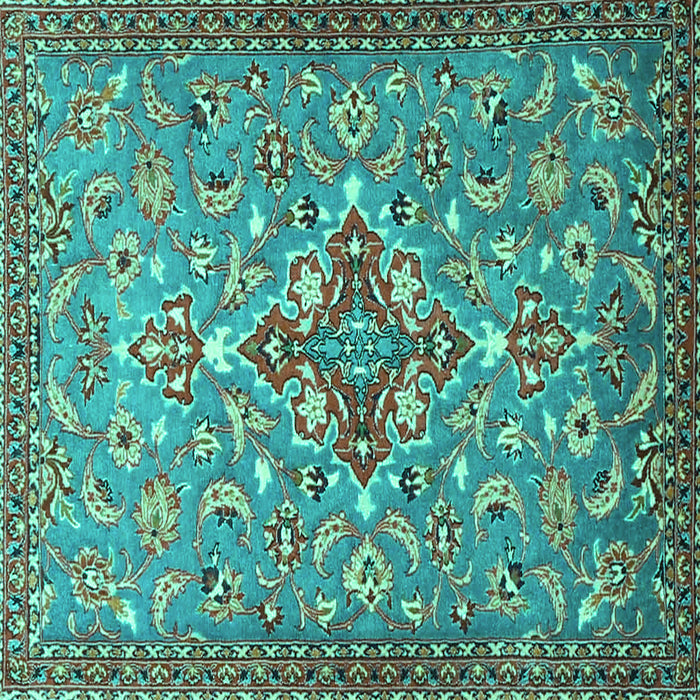 Square Persian Turquoise Traditional Rug, tr4743turq