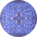 Round Persian Blue Traditional Rug, tr4743blu