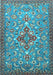 Machine Washable Persian Light Blue Traditional Rug, wshtr4743lblu