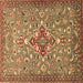 Square Machine Washable Persian Brown Traditional Rug, wshtr4743brn