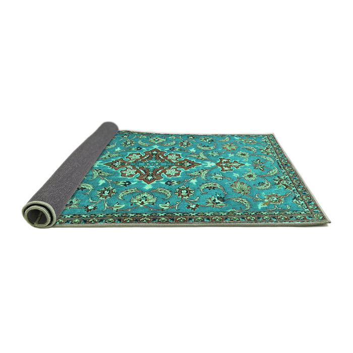 Sideview of Persian Turquoise Traditional Rug, tr4743turq