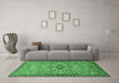 Machine Washable Persian Emerald Green Traditional Area Rugs in a Living Room,, wshtr4743emgrn