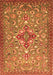 Serging Thickness of Machine Washable Persian Orange Traditional Area Rugs, wshtr4743org