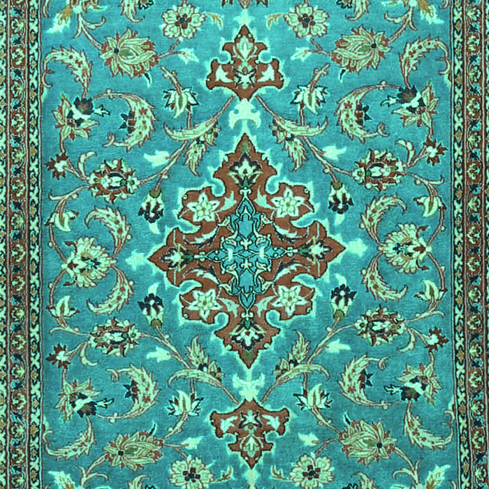 Machine Washable Persian Turquoise Traditional Area Rugs, wshtr4743turq