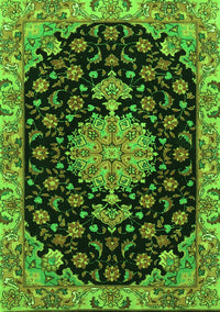 Medallion Green Traditional Rug, tr4744grn