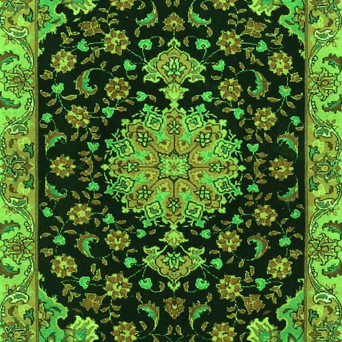 Medallion Green Traditional Rug, tr4744grn