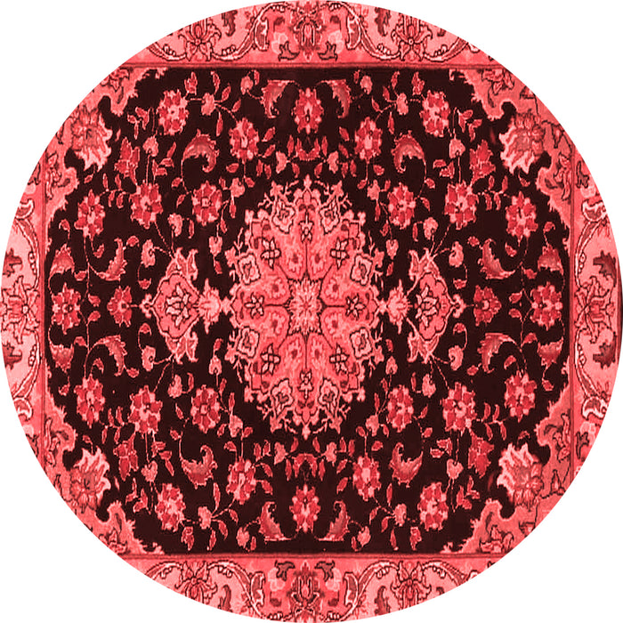 Machine Washable Medallion Red Traditional Rug, wshtr4744red