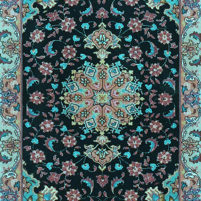 Medallion Light Blue Traditional Rug, tr4744lblu