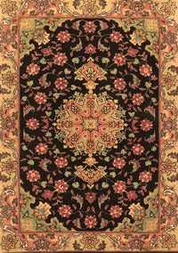 Medallion Brown Traditional Rug, tr4744brn