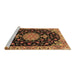 Sideview of Machine Washable Medallion Brown Traditional Rug, wshtr4744brn