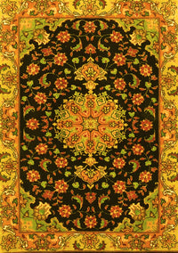 Medallion Yellow Traditional Rug, tr4744yw