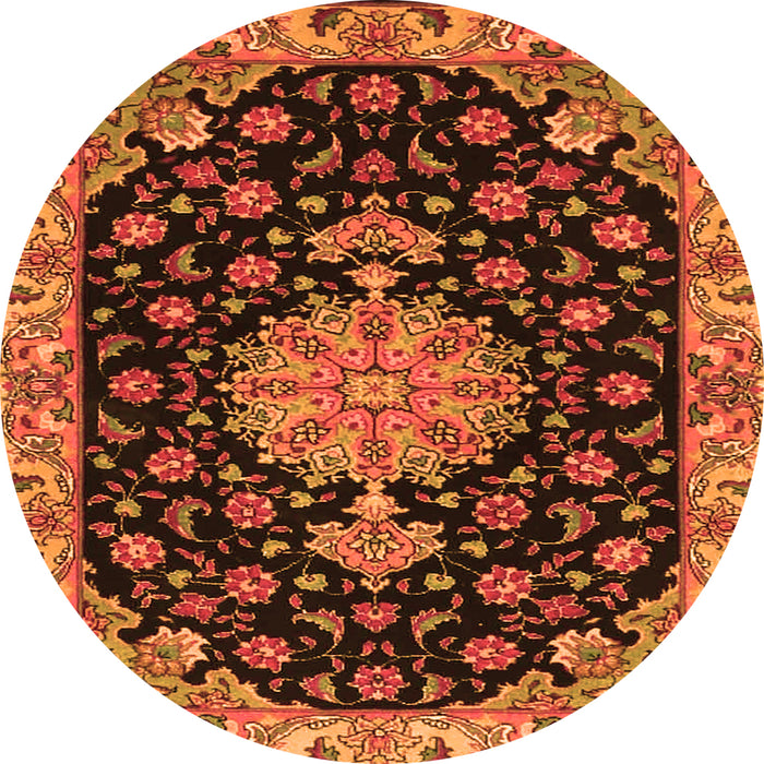 Square Medallion Orange Traditional Rug, tr4744org