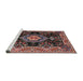 Sideview of Machine Washable Traditional Rosy Pink Rug, wshtr4745