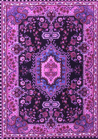 Medallion Purple Traditional Rug, tr4745pur