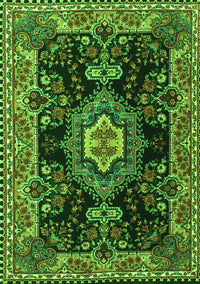 Medallion Green Traditional Rug, tr4745grn