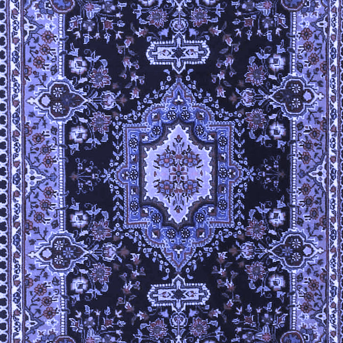 Machine Washable Medallion Blue Traditional Rug, wshtr4745blu