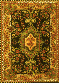 Medallion Yellow Traditional Rug, tr4745yw