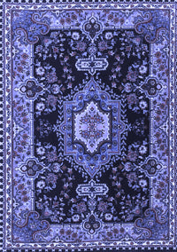 Medallion Blue Traditional Rug, tr4745blu