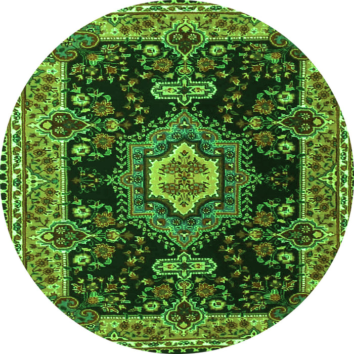 Machine Washable Medallion Green Traditional Area Rugs, wshtr4745grn
