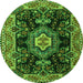 Machine Washable Medallion Green Traditional Area Rugs, wshtr4745grn