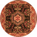 Machine Washable Medallion Orange Traditional Area Rugs, wshtr4745org