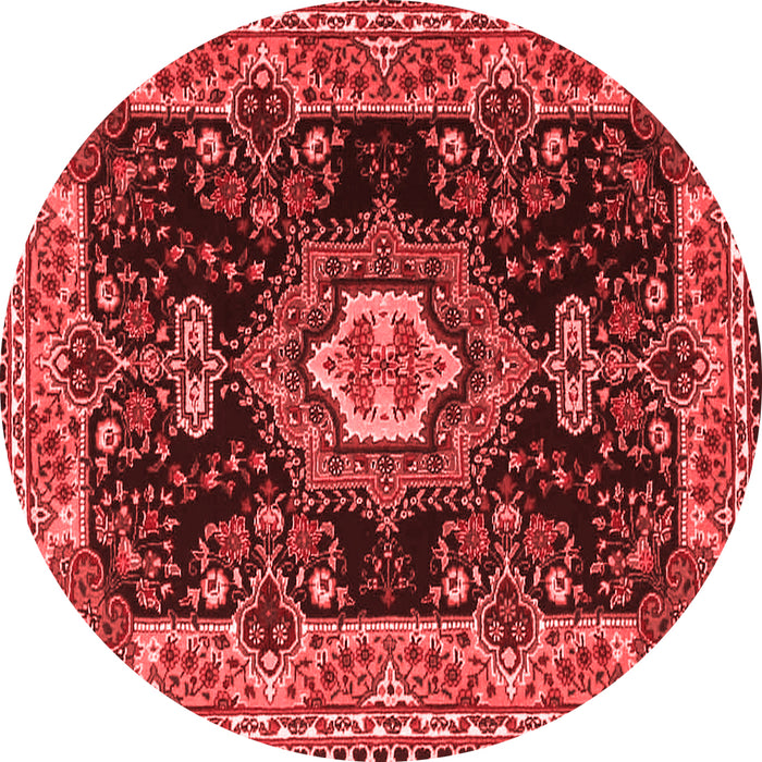 Machine Washable Medallion Red Traditional Rug, wshtr4745red