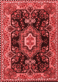 Medallion Red Traditional Rug, tr4745red