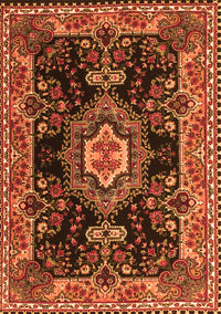 Medallion Orange Traditional Rug, tr4745org