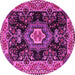 Round Medallion Pink Traditional Rug, tr4745pnk